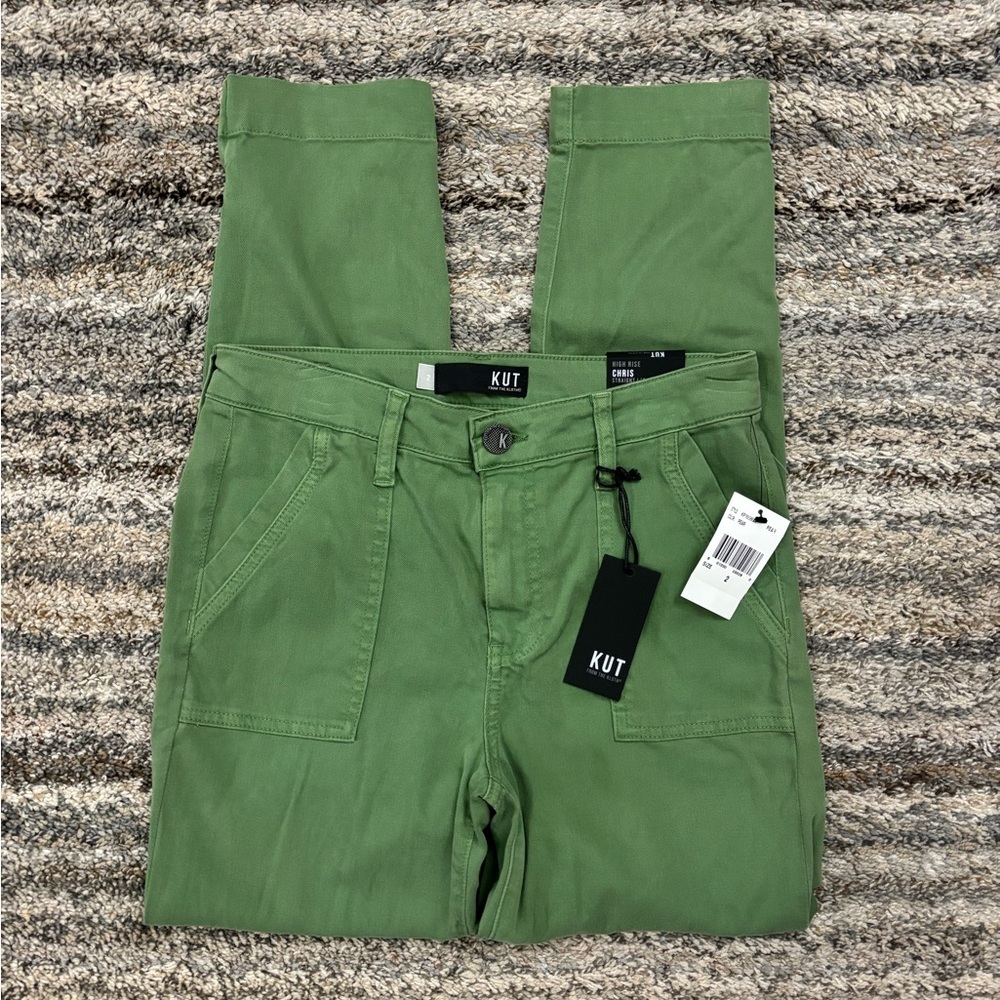 KUT From The Kloth High Rise Chris Straight Leg Jeans Pear Sz 2 NWT | KUT Jeans-